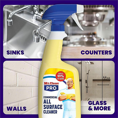 Mr. Clean PRO All-Surface Cleaner For Multi Surface, Multipurpose - Ready-To-Use - Liquid - 32 fl oz (1 quart) - Recommended For: Dirt Remover, Grease Remover, Grime Remover, Soil Remover - Alkylphenols-free, Benzene-free, Lead-free, Mercury-free, (25670)