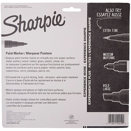 Sharpie Oil-Based Paint Markers Erasable - Assorted Ink - Oil Based - School, Project, Glass - 8 / Pack (2144007)