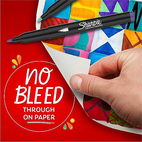 Sharpie Creative Markers Assorted Ink - Water Based, Acrylic Based - Glass, Art, Coloring - 2 / Pack (2209913)