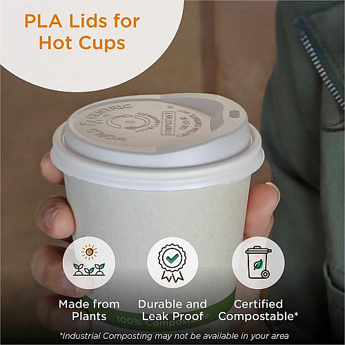 World Centric 12oz-22oz Clear Cold Cup Lids Round - Polylactic Acid (PLA) - Clear - 50/Pack - 20 / Carton (CULCS12F)