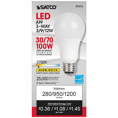 Satco A19 LED Frosted Bulb (S9316)