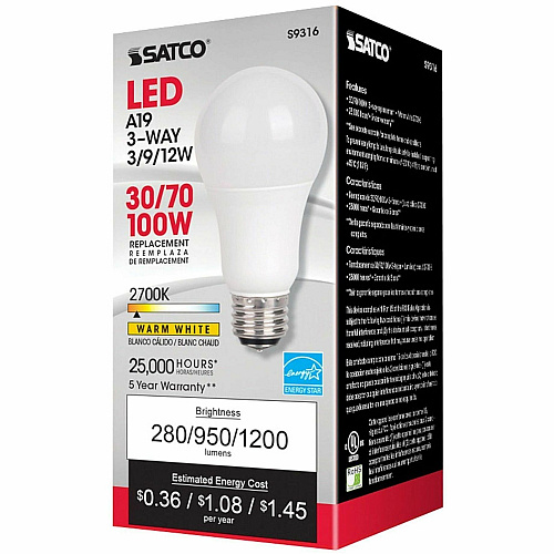Satco A19 LED Frosted Bulb (S9316)