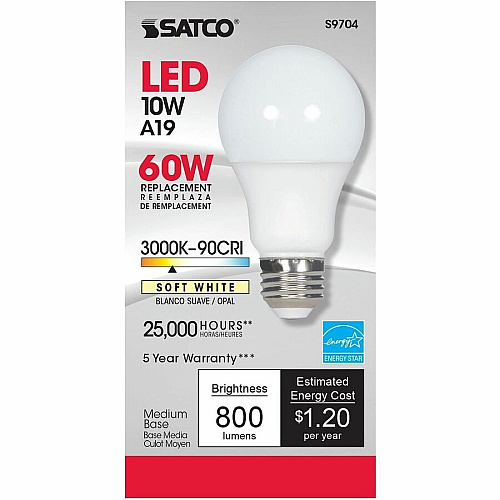 Satco A19 LED Frosted Bulb (S9704)