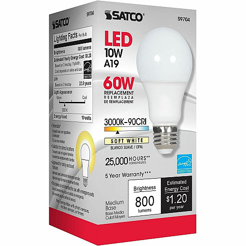 Satco A19 LED Frosted Bulb (S9704)