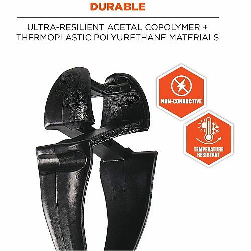 Ergodyne Squids 3425 Swiveling Glove Clip Holder for Gloves, Mitten, Personal Protective Equipment (PPE), Towel, Belt, Warehouse, Construction, Distribution - Swivel, Strong, Temperature Resistant, Durable, Non-conductive, Easy Grip - Black - Acet (19552)