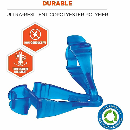 Ergodyne Squids 3400-ECO Recycled Glove Clip Holder for Gloves, Personal Protective Equipment (PPE), Towel, Mitten, Warehouse, Distribution, Construction, Manufacturing, Food Processing Plant, Retail Worker, Belt, ... - Detachable, Dual Clip, Non- (19227)