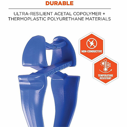 Ergodyne Squids 3425 Swiveling Glove Clip Holder for Gloves, Mitten, Personal Protective Equipment (PPE), Towel, Belt, Warehouse, Construction, Distribution - Swivel, Strong, Temperature Resistant, Durable, Non-conductive, Easy Grip - Blue - Aceta (19557)
