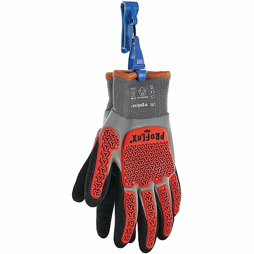Ergodyne Squids 3425 Swiveling Glove Clip Holder for Gloves, Mitten, Personal Protective Equipment (PPE), Towel, Belt, Warehouse, Construction, Distribution - Swivel, Strong, Temperature Resistant, Durable, Non-conductive, Easy Grip - Blue - Aceta (19557)