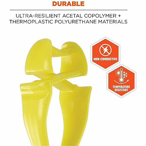 Ergodyne Squids 3425 Swiveling Glove Clip Holder for Gloves, Mitten, Personal Protective Equipment (PPE), Towel, Belt, Warehouse, Construction, Distribution - Swivel, Strong, Temperature Resistant, Durable, Non-conductive, Easy Grip - Lime - Aceta (19559)