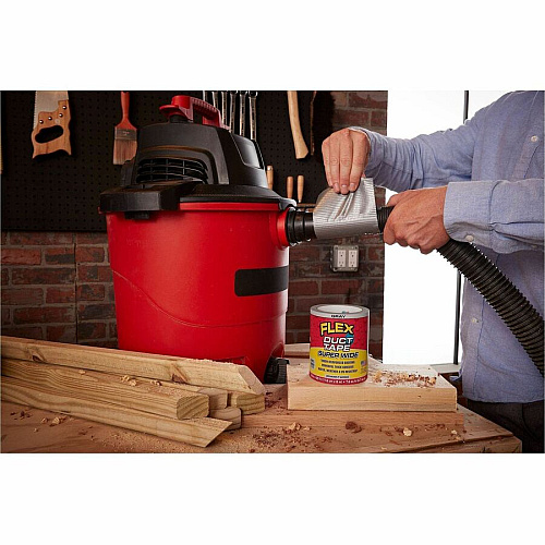 FLEX SEAL Super Wide Duct Tape 20 ft Length x 4.60" Width - Gray - Rubber Adhesive - Water Resistant, Weather Resistant, UV Resistant - For Reinforcing, Box, Household, Repair, DIY, Sealing, Drafting, Window, Door, Furniture, Fabric, ... - 6  (DTGRYR4620)