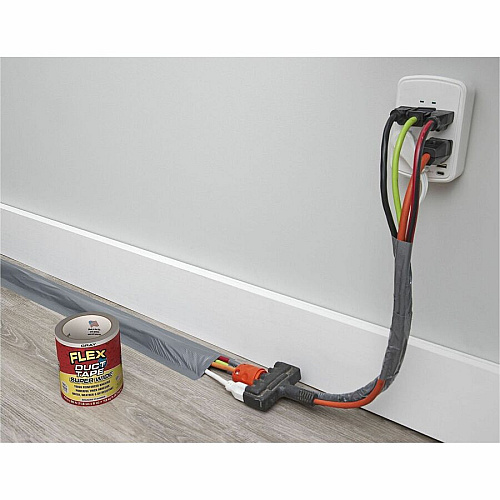 FLEX SEAL Super Wide Duct Tape 20 ft Length x 4.60" Width - Gray - Rubber Adhesive - Water Resistant, Weather Resistant, UV Resistant - For Reinforcing, Box, Household, Repair, DIY, Sealing, Drafting, Window, Door, Furniture, Fabric, ... - 6  (DTGRYR4620)