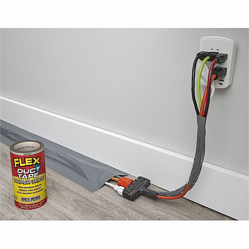 FLEX SEAL Super Wide Duct Tape 20 ft Length x 7.50" Width - Gray - Rubber Adhesive - Water Resistant, Weather Resistant, UV Resistant - For Reinforcing, Box, Household, Repair, DIY, Sealing, Drafting, Window, Door, Furniture, Fabric, ... - 3  (DTGRYR7520)