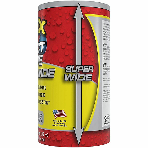 FLEX SEAL Super Wide Duct Tape 20 ft Length x 7.50" Width - Gray - Rubber Adhesive - Water Resistant, Weather Resistant, UV Resistant - For Reinforcing, Box, Household, Repair, DIY, Sealing, Drafting, Window, Door, Furniture, Fabric, ... - 3  (DTGRYR7520)