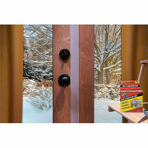 FLEX SEAL Draft Tape 16 ft Length x 2" Width - Clear - Weather Proof, Moisture Proof, Cold Resistant, Crack Resistant, Dust Resistant, Moisture Resistant - For Drafting, Insulating, Window, Door, Sealing, Indoor, Outdoor, Multi Surface, Nonpo (DFSCLR0216)