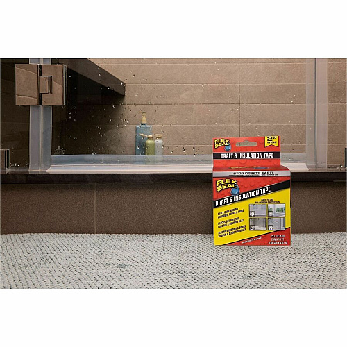 FLEX SEAL Draft Tape 16 ft Length x 2" Width - Clear - Weather Proof, Moisture Proof, Cold Resistant, Crack Resistant, Dust Resistant, Moisture Resistant - For Drafting, Insulating, Window, Door, Sealing, Indoor, Outdoor, Multi Surface, Nonpo (DFSCLR0216)
