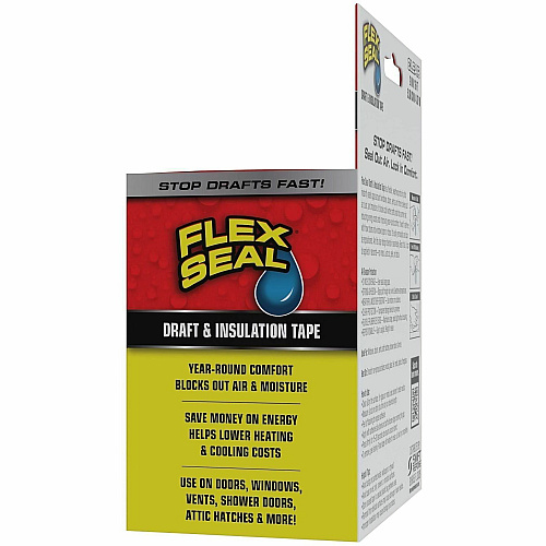 FLEX SEAL Draft Tape 16 ft Length x 2" Width - Clear - Weather Proof, Moisture Proof, Cold Resistant, Crack Resistant, Dust Resistant, Moisture Resistant - For Drafting, Insulating, Window, Door, Sealing, Indoor, Outdoor, Multi Surface, Nonpo (DFSCLR0216)