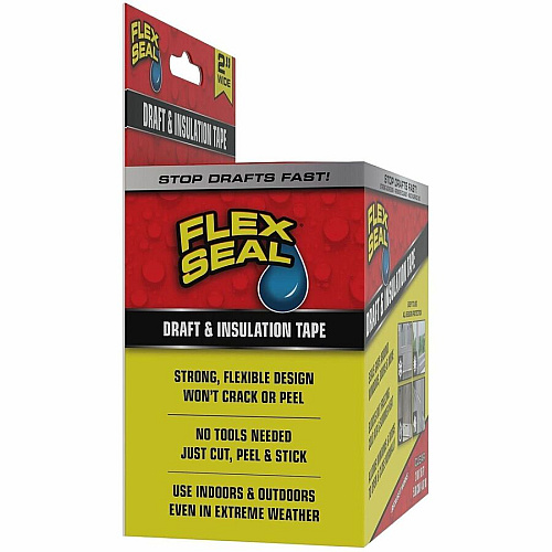 FLEX SEAL Draft Tape 16 ft Length x 2" Width - Clear - Weather Proof, Moisture Proof, Cold Resistant, Crack Resistant, Dust Resistant, Moisture Resistant - For Drafting, Insulating, Window, Door, Sealing, Indoor, Outdoor, Multi Surface, Nonpo (DFSCLR0216)