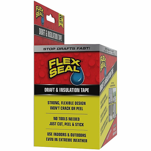 FLEX SEAL Draft Tape 16 ft Length x 2" Width - Clear - Weather Proof, Moisture Proof, Cold Resistant, Crack Resistant, Dust Resistant, Moisture Resistant - For Drafting, Insulating, Window, Door, Sealing, Indoor, Outdoor, Multi Surface, Nonpo (DFSCLR0216)