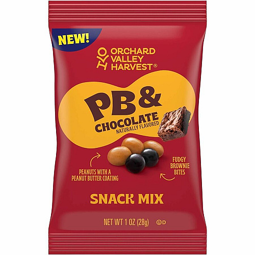 Orchard Valley Harvest Snack Box No Artificial Flavor - Chocolate Brownie, Crunchy Peanut Butter - 1 oz - 8/Bag - 16 / Carton (22002943)