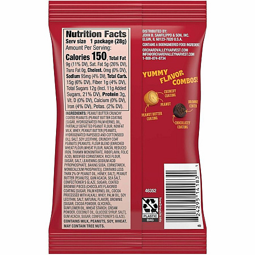 Orchard Valley Harvest Snack Box No Artificial Flavor - Chocolate Brownie, Crunchy Peanut Butter - 1 oz - 8/Bag - 16 / Carton (22002943)
