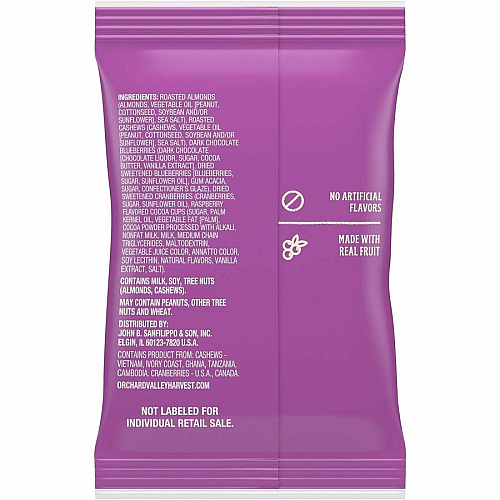 Orchard Valley Harvest Snack Box No Artificial Flavor - Dark Chocolate - 1 oz - 8/Bag - 16 / Carton (22002945)