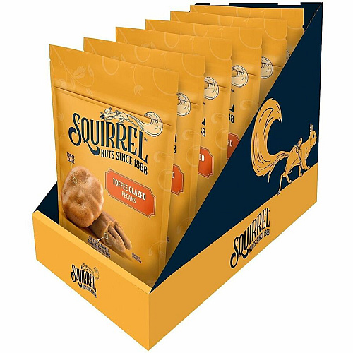 SQUIRREL Snack Box Gluten-free - Toffee Glazed Pecans - 3.50 oz - 6/Carton - 1 Carton (22002951)
