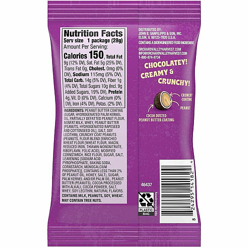 Orchard Valley Harvest Snack Box Cocoa, Crunchy Peanut Butter - 1 oz - 8/Bag - 16 / Carton (22002941)
