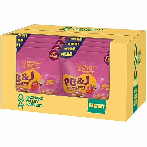 Orchard Valley Harvest Snack Box No Artificial Flavor - Strawberry, Crunchy Peanut Butter - 1 oz - 8/Bag - 16 / Carton (22002942)