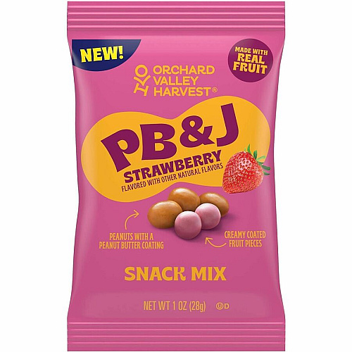Orchard Valley Harvest Snack Box No Artificial Flavor - Strawberry, Crunchy Peanut Butter - 1 oz - 8/Bag - 16 / Carton (22002942)