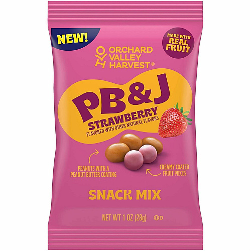 Orchard Valley Harvest Snack Box No Artificial Flavor - Strawberry, Crunchy Peanut Butter - 1 oz - 8/Bag - 16 / Carton (22002942)