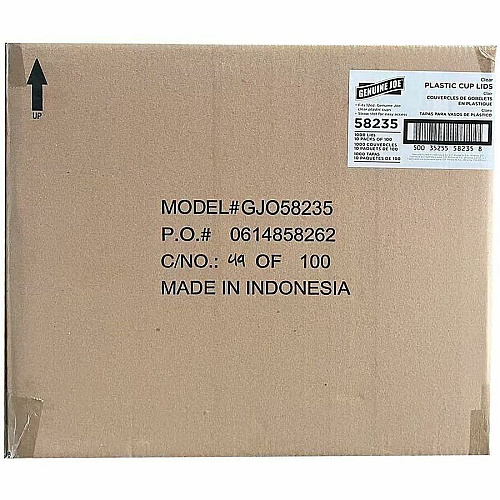 Genuine Joe Lids for Plastic Cold Cups Polyethylene Terephthalate (PET) - Clear - 1000 Lids/Box - 1 Carton (GJO58235)
