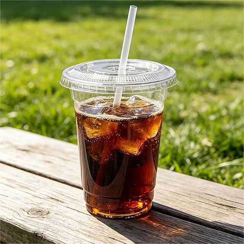 Genuine Joe Lids for Plastic Cold Cups Polyethylene Terephthalate (PET) - Clear - 1000 Lids/Box - 1 Carton (GJO58235)