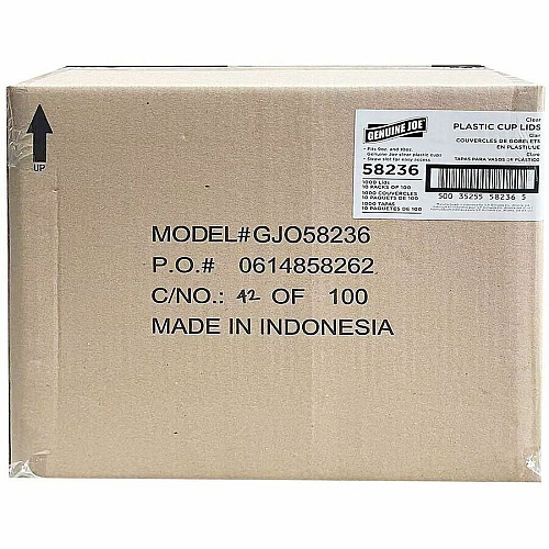 Genuine Joe Lids for Plastic Cold Cups Polyethylene Terephthalate (PET) - Clear - 1000 Lids/Box - 1 Carton (GJO58236)