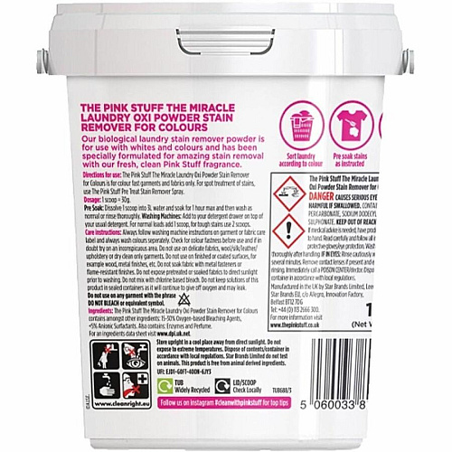 The Pink Stuff Laundry Oxi Powder Stain Remover (20148)