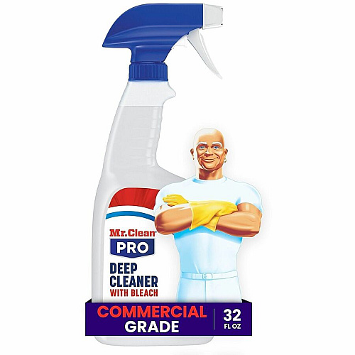 Mr. Clean Deep Cleaner with Bleach For Multi Surface, Multipurpose - Ready-To-Use - Liquid, Spray - 32 fl oz (1 quart) - Recommended For: Soil Remover, Grime Remover, Mold Remover, Stain Remover, Odor Remover - Alkylphenols-free, Benzene-free, Lea (25677)
