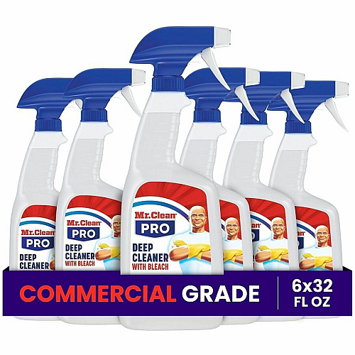 Mr. Clean Deep Cleaner with Bleach For Multi Surface, Multipurpose - Ready-To-Use - Liquid, Spray - 32 fl oz (1 quart) - Recommended For: Soil Remover, Grime Remover, Mold Remover, Stain Remover, Odor Remover - Alkylphenols-free, Benzene-free, Lea (25677)
