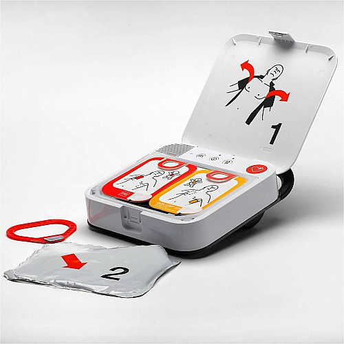 CARDIACT Alarmed LIFEPAK CR2 Auto Bilingual AED Kit with Cellular Automatic - White - 1 Each (CAP10CR2)