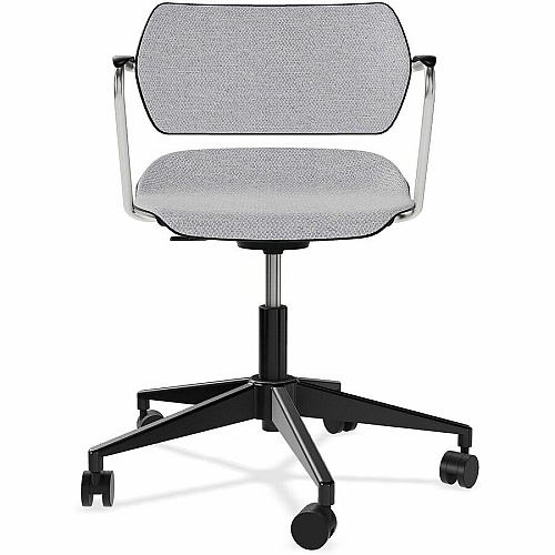 Acton Caster-Base Task Chairs Chrome Frame Color - 5-star Base - Black - Plastic, Fabric - Armrest - 1 Carton (2060)