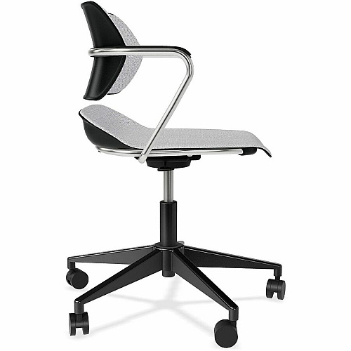 Acton Caster-Base Task Chairs Chrome Frame Color - 5-star Base - Black - Plastic, Fabric - Armrest - 1 Carton (2060)