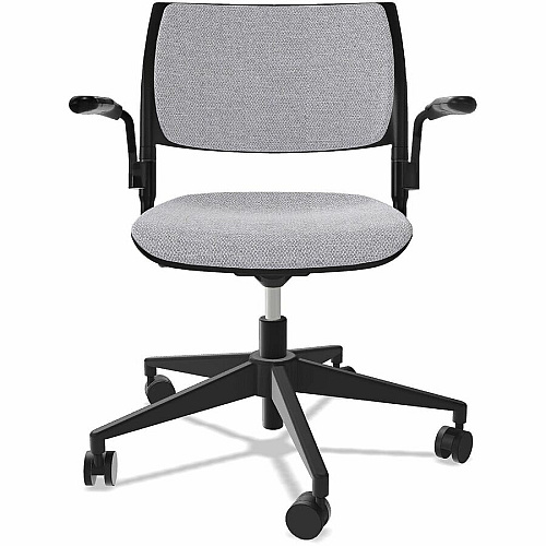 NIMA Swivel-Base Desk-Height Chairs Gray Seat Color - Fabric Seat Material - Nero Frame Color - Steel Frame Material - Black - Plastic - Armrest - 1 Carton (1160)