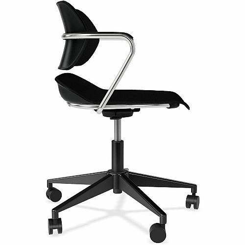 Acton Caster-Base Task Chairs Chrome Frame Color - 5-star Base - Black - Plastic, Fabric - Armrest - 1 Carton (2050)
