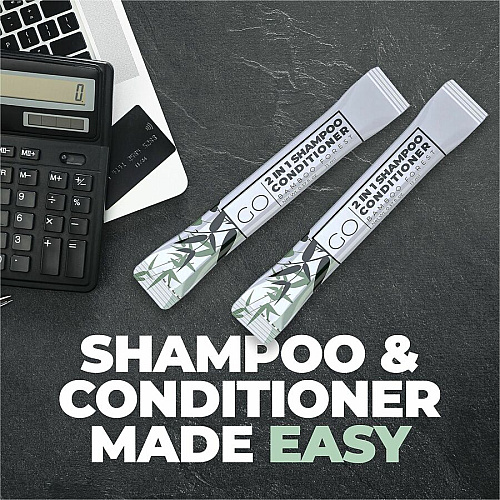 Go Mouthwash Go Essentials Travel-Size 2-in-1 Shampoo/Conditioner Packets (SC20)