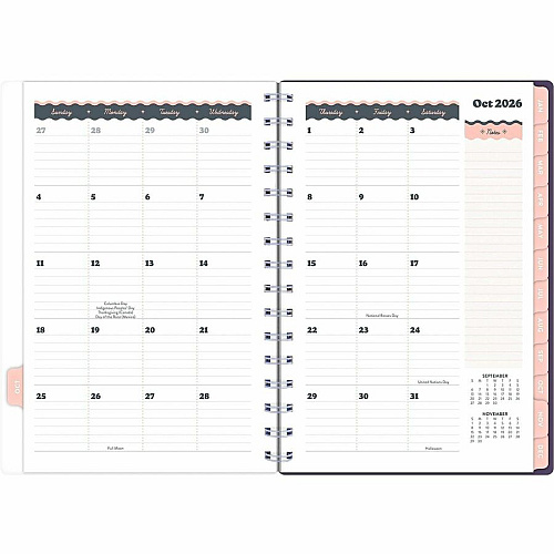 Mead CatCoq Retro Flower Weekly/Monthly Planner (CC02200)