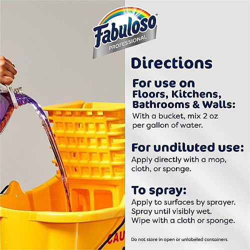 Fabuloso Ocean Multi-use Cleaner For Multipurpose - Concentrate - Liquid - 125 fl oz (3.9 quart) - Citrus, Fresh, Lavender Scent - Recommended For: Grease Remover, Stain Remover - Long Lasting, Deodorize - Aqua4 / Carton (61051911)