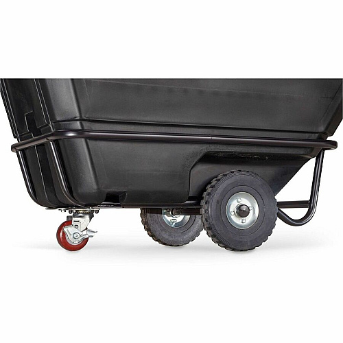 Royal Basket Trucks Tilt Trucks 0.50yd? Volume Capacity - Polyethylene, Plastic - 68" Length x 29" Width x 30" Depth x 36" Height - Steel Frame - Black - 1 Each (R05RGXTTT4R1)