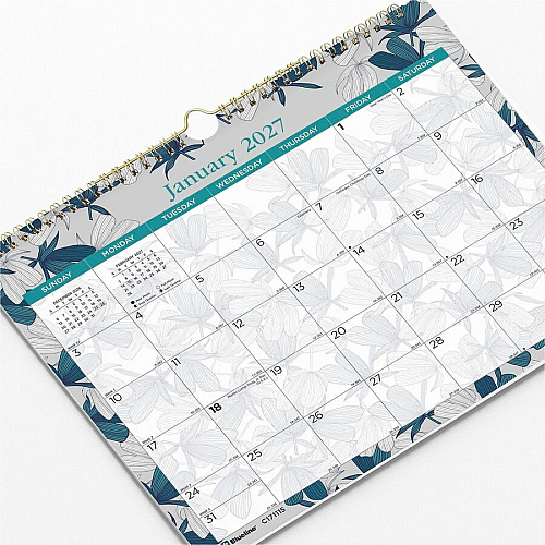 Blueline Garden Monthly Wall Calendar (C171115)
