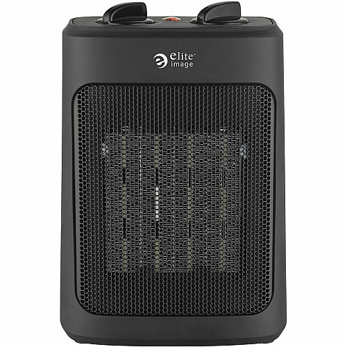 Elite Image 9" Personal Heater 3 x Heat Settings - Black - 1 Each (00546)