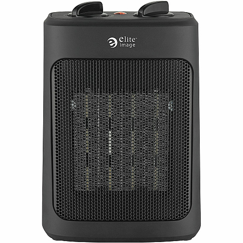 Elite Image 9" Personal Heater 3 x Heat Settings - Black - 1 Each (00546)