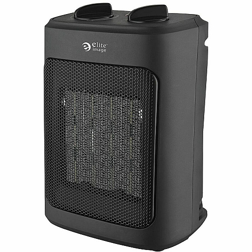 Elite Image 9" Personal Heater 3 x Heat Settings - Black - 1 Each (00546)