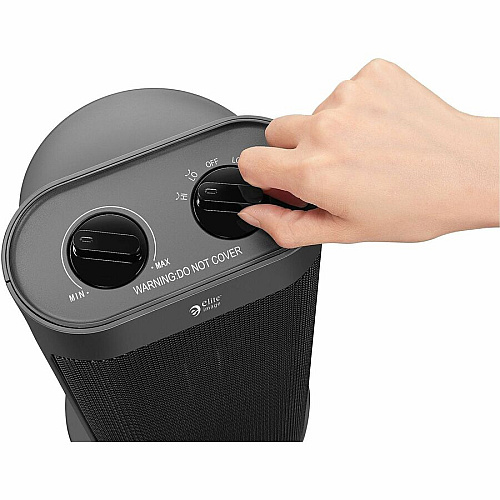 Elite Image Mini Tower Heater 3 x Heat Settings - Oscillation - Tower - Black - 1 Each (00547)